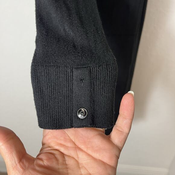 White House Black Market Open Front Midi Length Cardigan black, size S - Picture 9 of 9